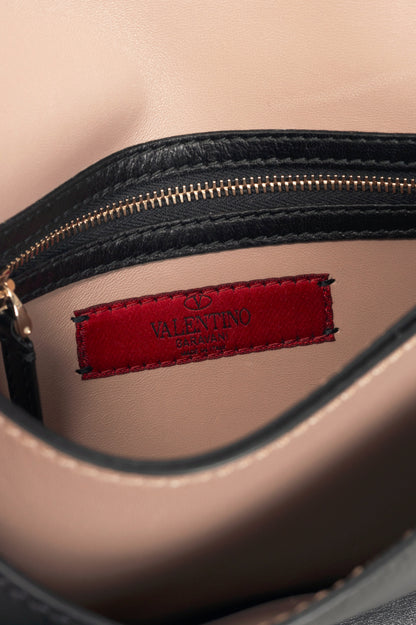 Valentino Garavani Nero Nappa Leather Rockstud Wristlet Clutch