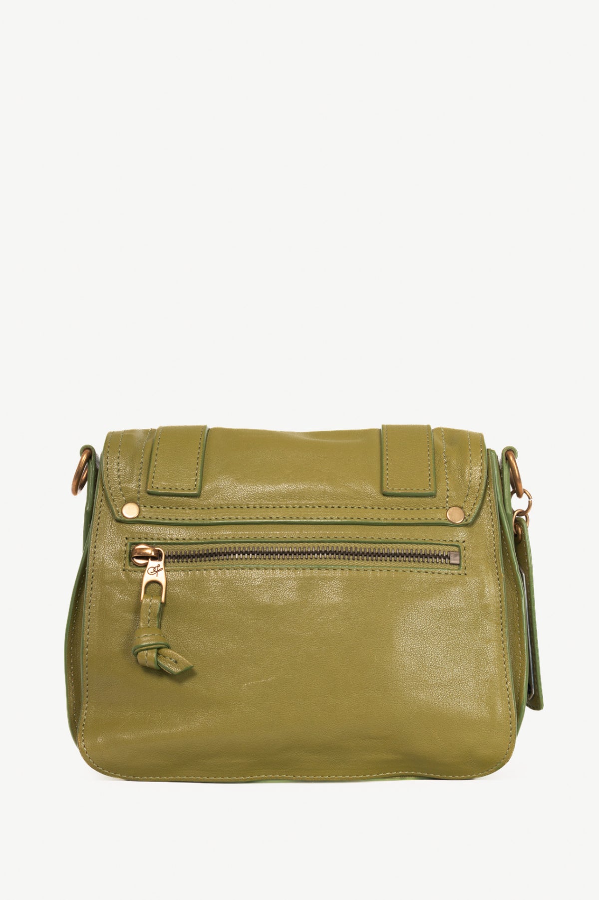 Proenza Schouler PS 1 Pouch Green Leather Crossbody