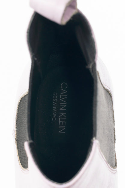 Calvin Klein 205W39NYC Claire Purple Leather Western Chelsea Boots
