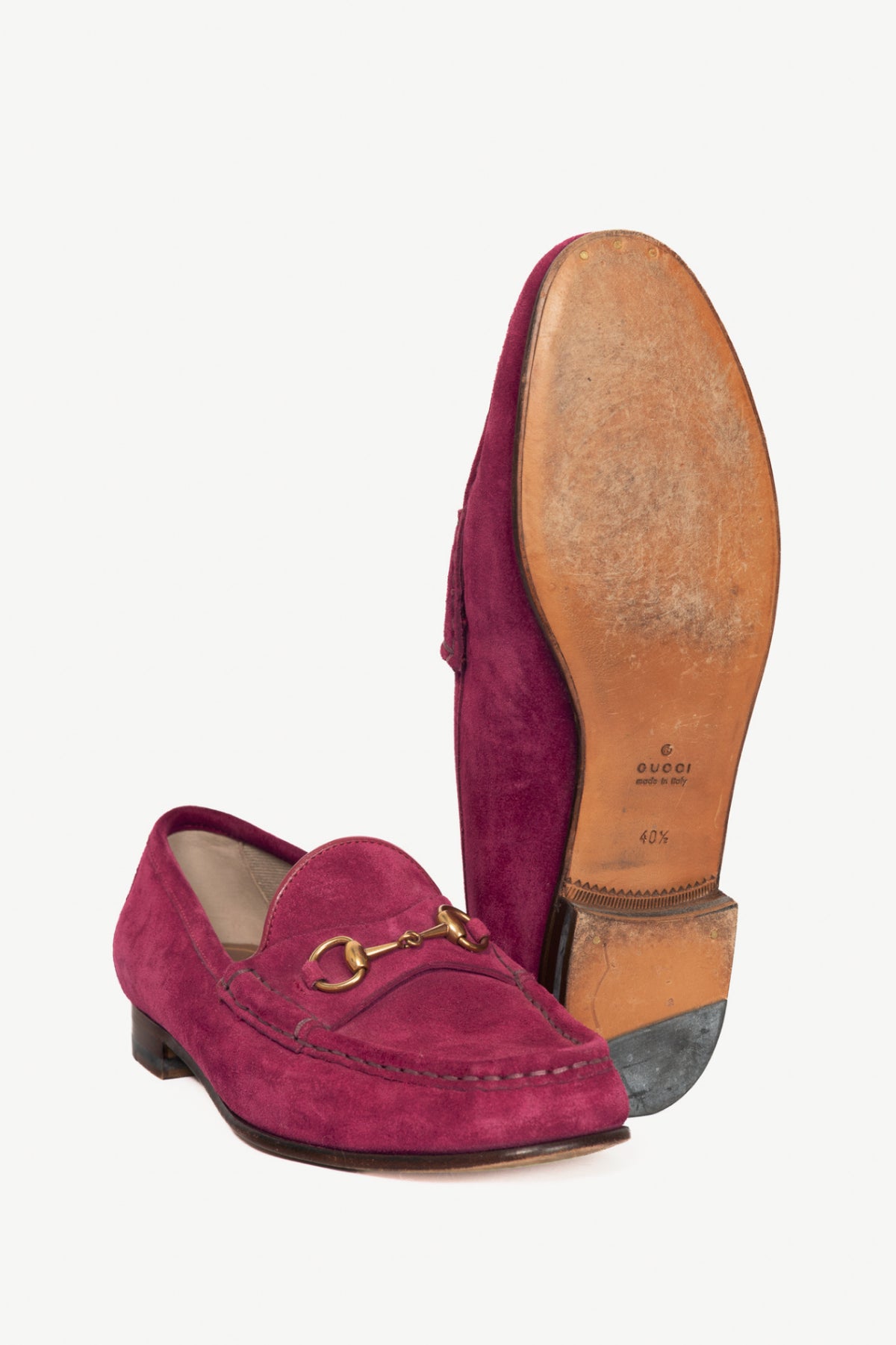 Gucci 1953 Fuchsia Suede Horsebit Loafers