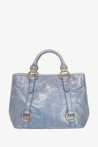 Miu Miu Bauletto Aperto Mare Vitello Shine Tote