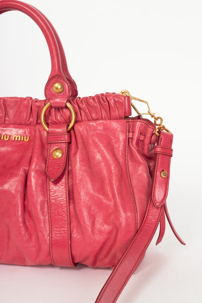 Miu Miu Pale Purple Drawstring Tie Satchel