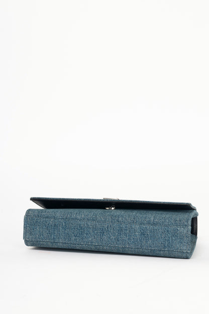 Saint Laurent Kate Medium Blue Denim YSL Monogramme Shoulder Bag