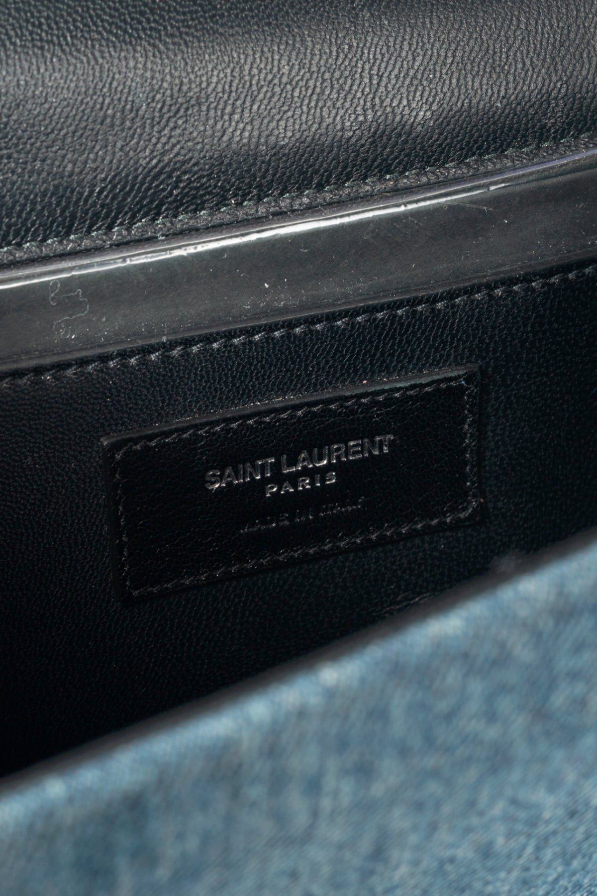 Saint Laurent Kate Medium Blue Denim YSL Monogramme Shoulder Bag