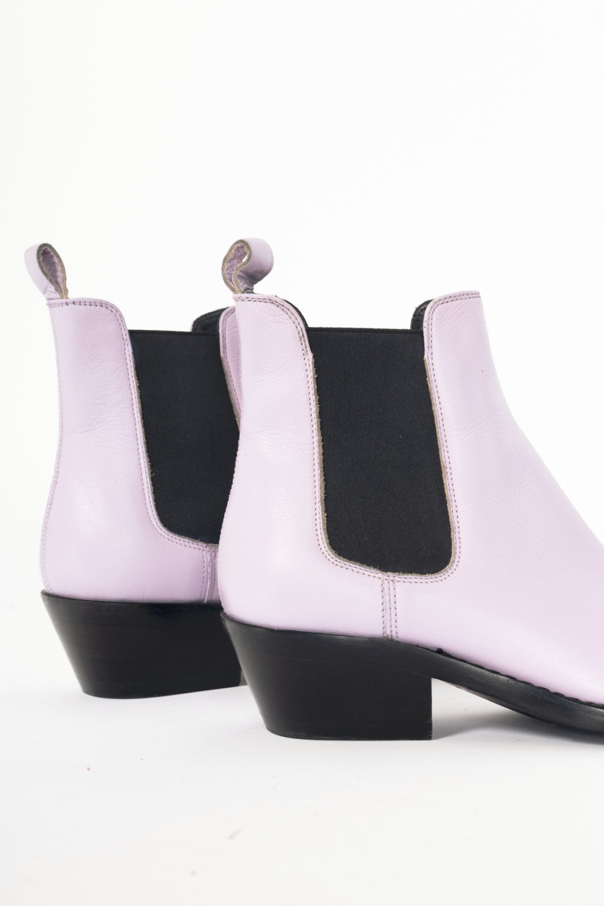 Calvin Klein 205W39NYC Claire Purple Leather Western Chelsea Boots