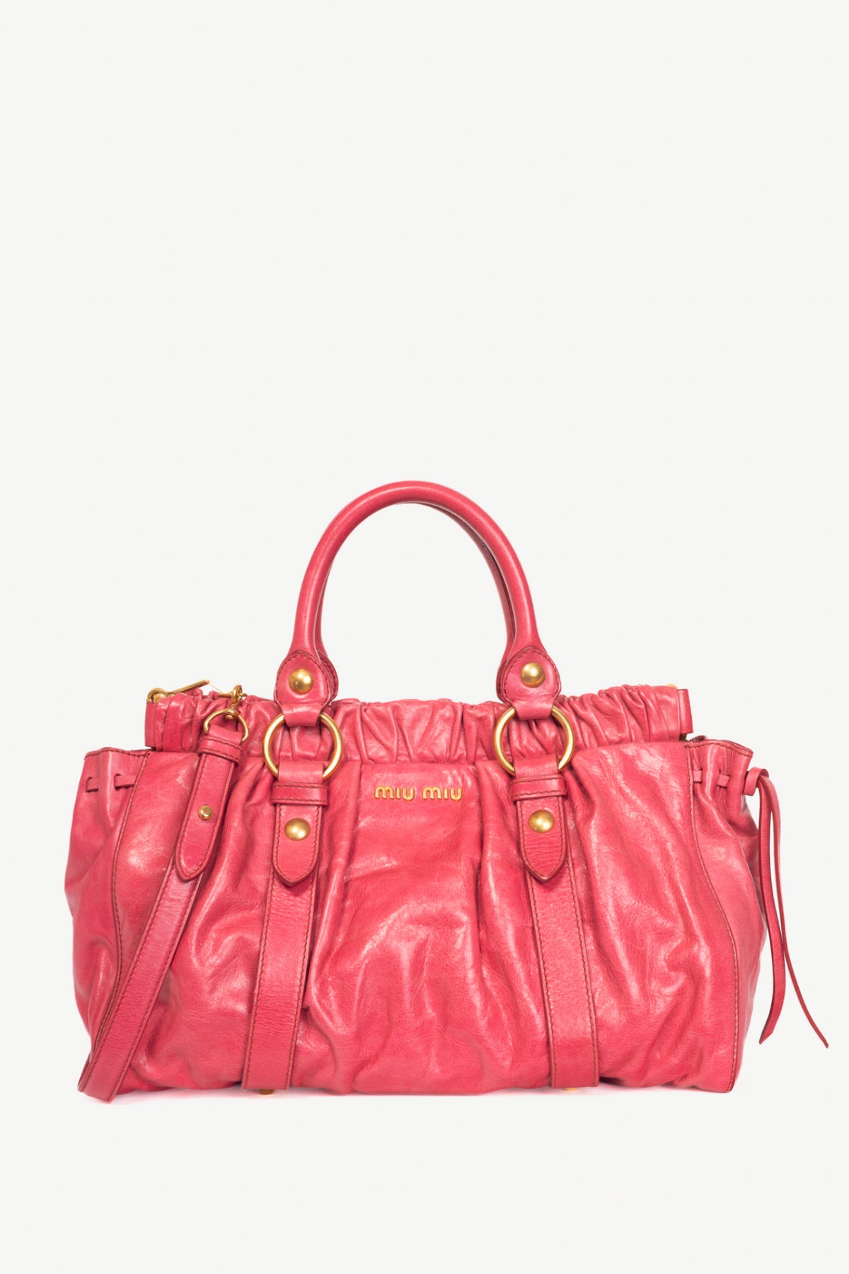 Miu Miu Pale Purple Drawstring Tie Satchel