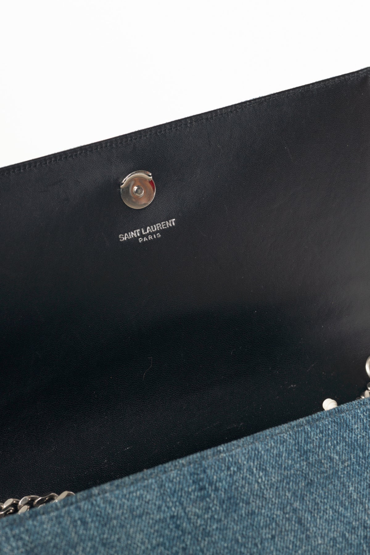 Saint Laurent Kate Medium Blue Denim YSL Monogramme Shoulder Bag