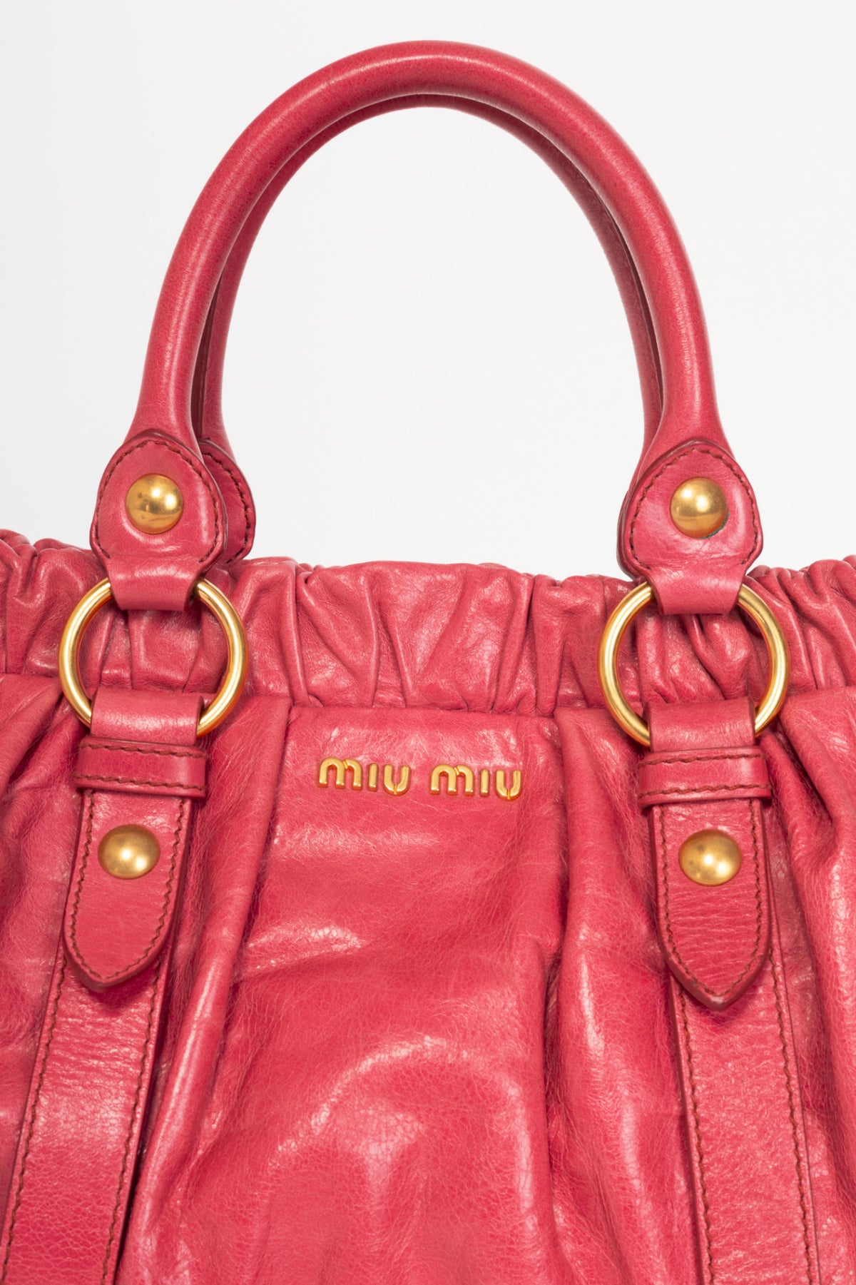 Miu Miu Pale Purple Drawstring Tie Satchel