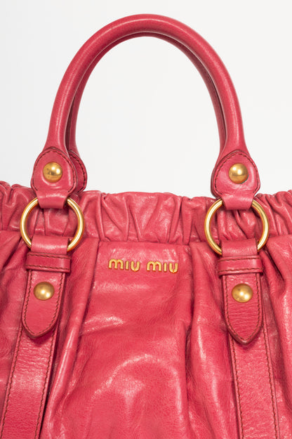 Miu Miu Pale Purple Drawstring Tie Satchel