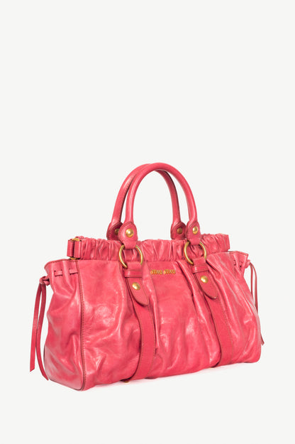 Miu Miu Pale Purple Drawstring Tie Satchel