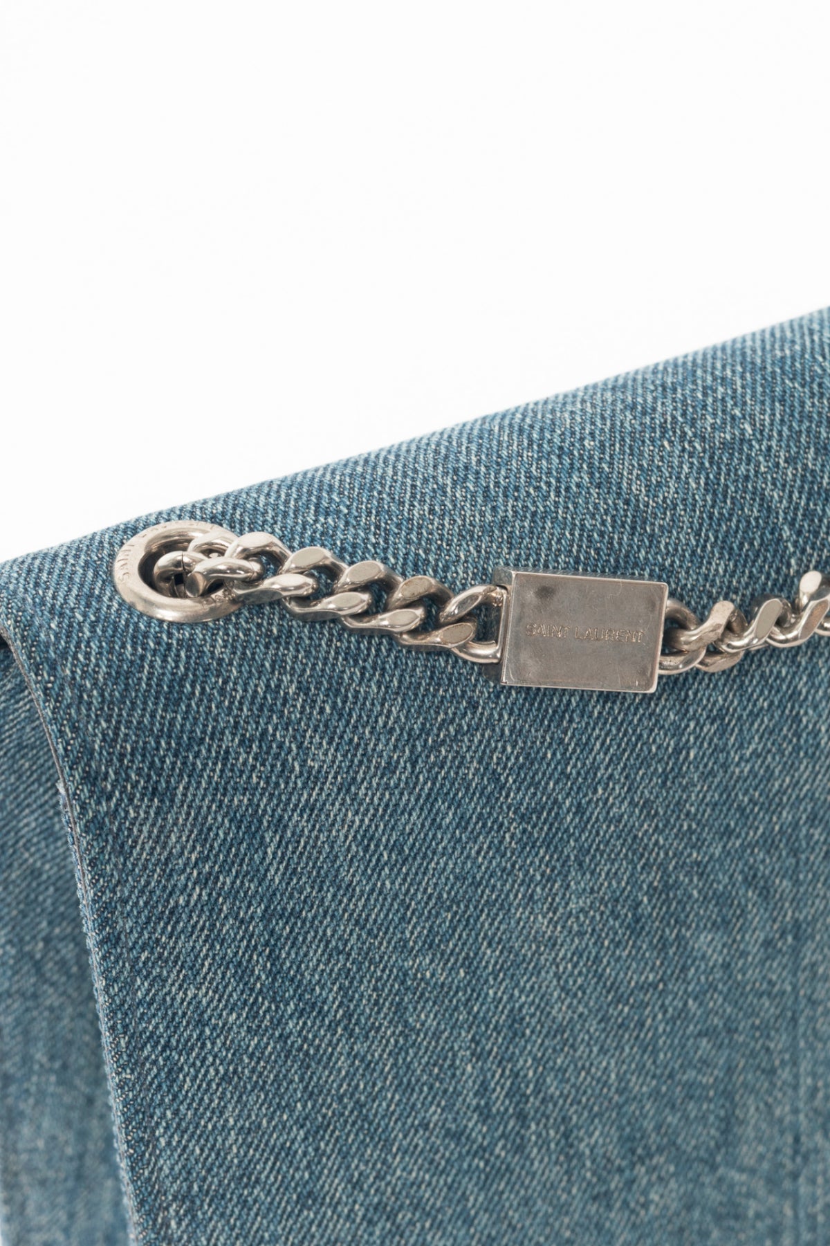 Saint Laurent Kate Medium Blue Denim YSL Monogramme Shoulder Bag
