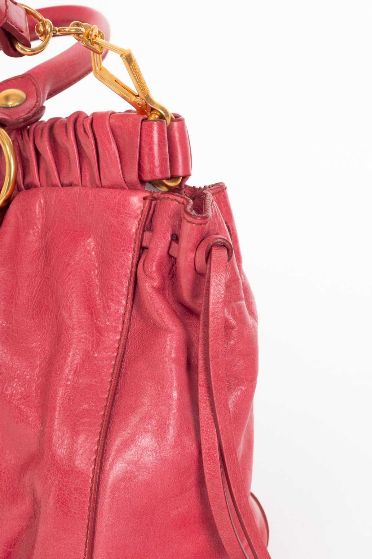 Miu Miu Pale Purple Drawstring Tie Satchel