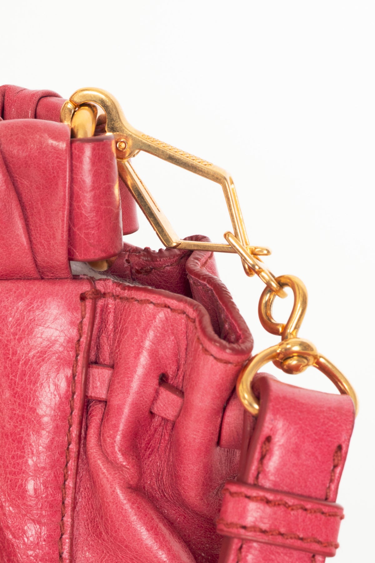 Miu Miu Pale Purple Drawstring Tie Satchel