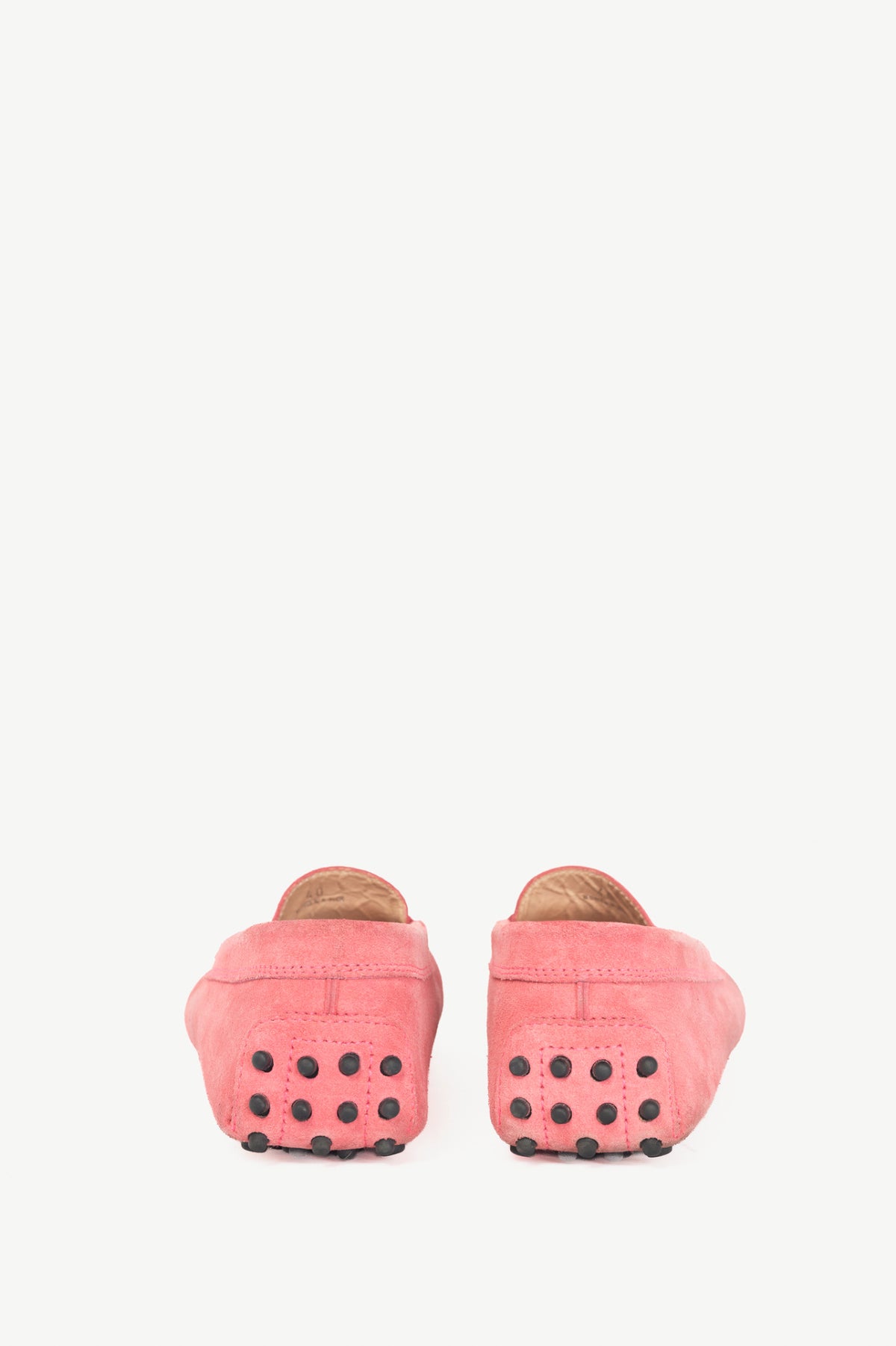 Tod’s Gommino Pink Suede Driving Shoes