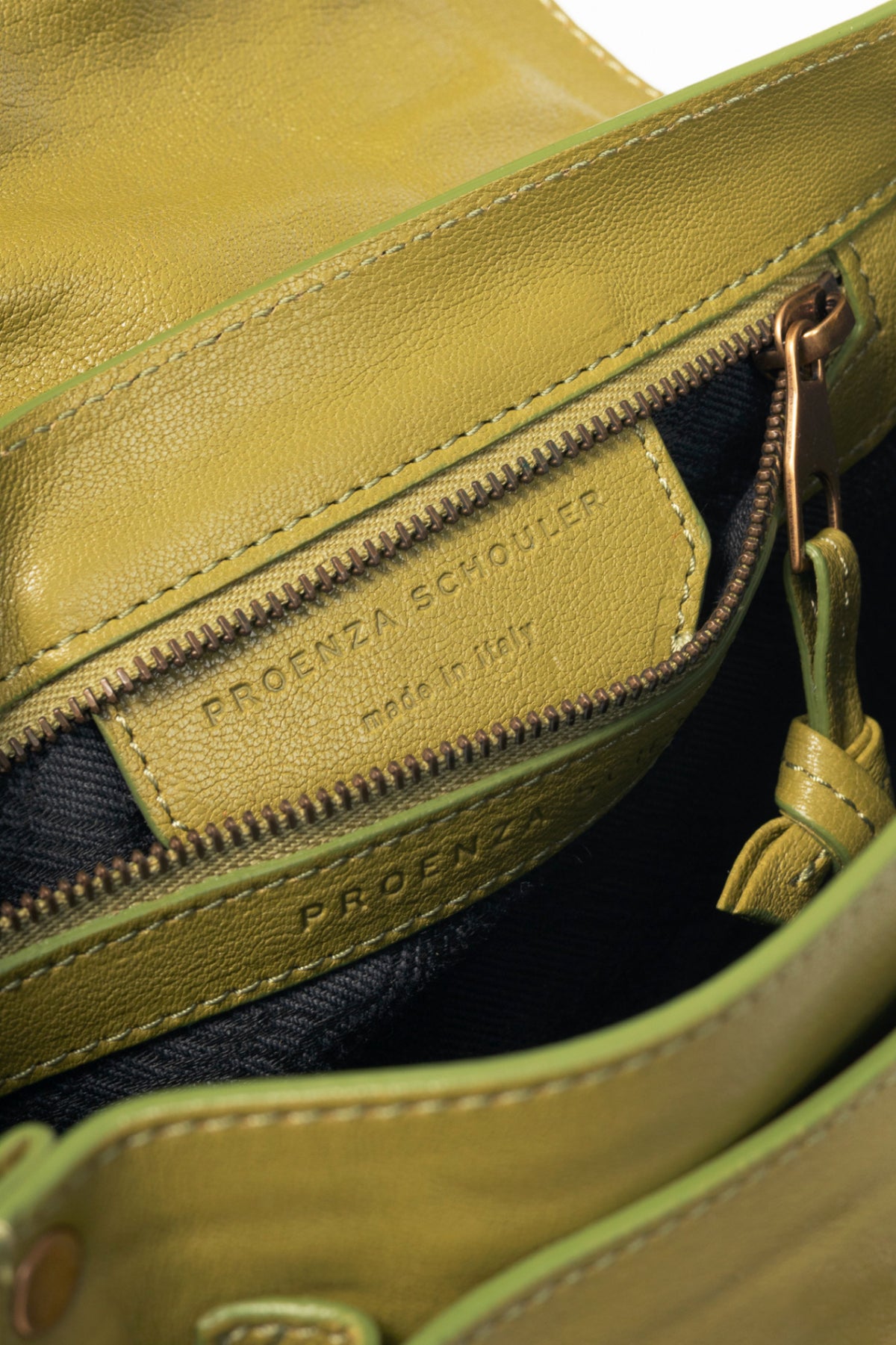 Proenza Schouler PS 1 Pouch Green Leather Crossbody