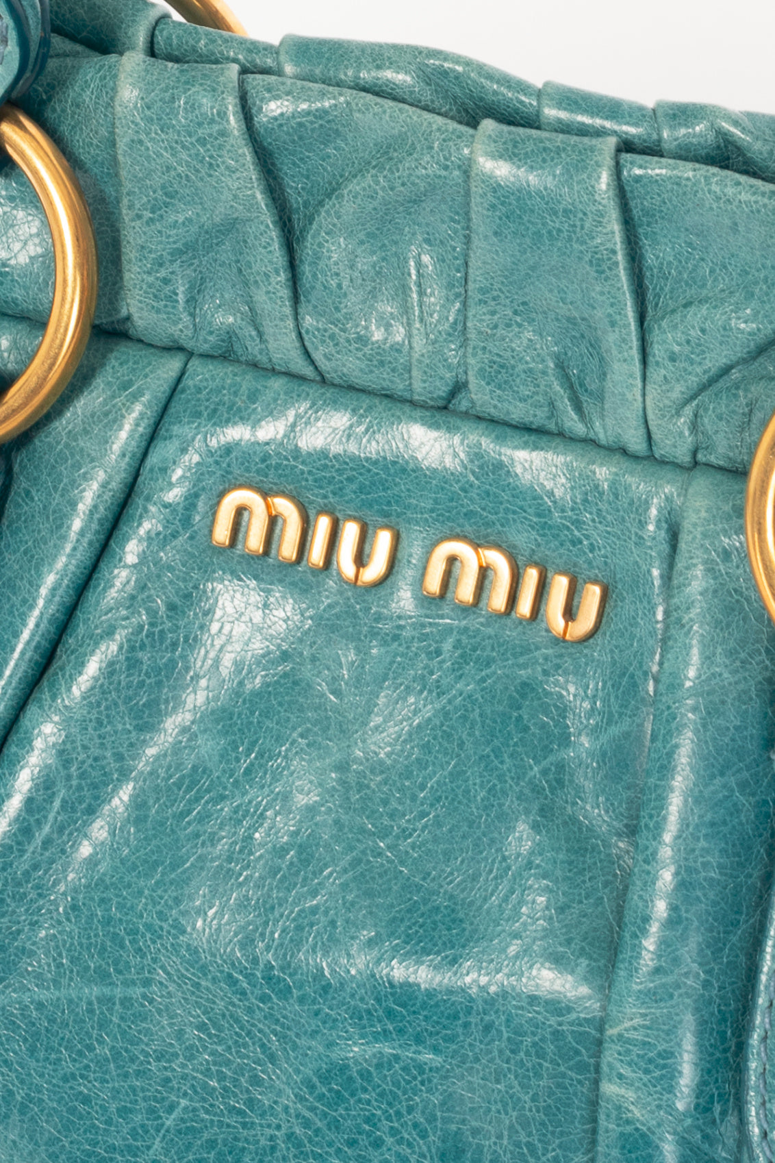 Miu Miu Teal Leather Large Satchel