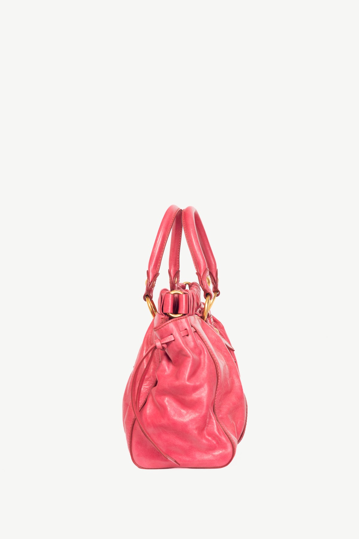 Miu Miu Pale Purple Drawstring Tie Satchel