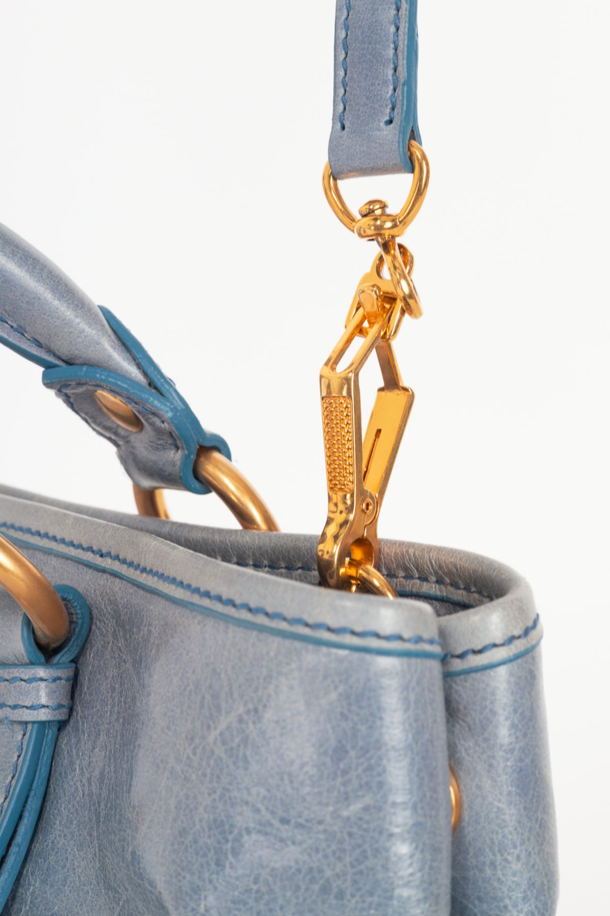 Miu Miu Bauletto Aperto Mare Vitello Shine Tote