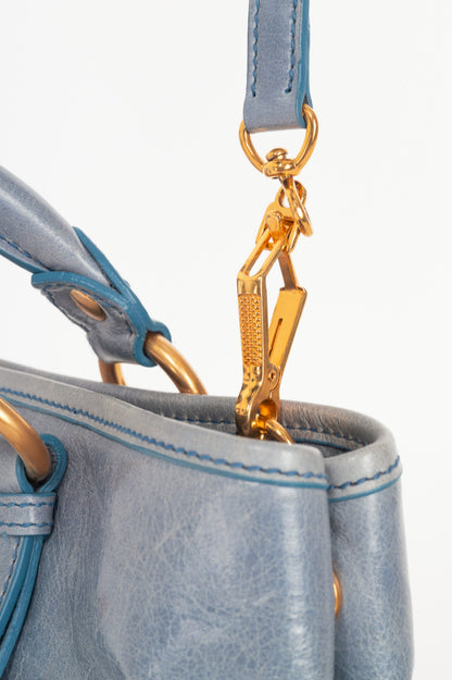 Miu Miu Bauletto Aperto Mare Vitello Shine Tote