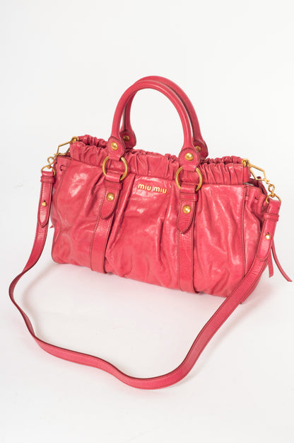 Miu Miu Pale Purple Drawstring Tie Satchel