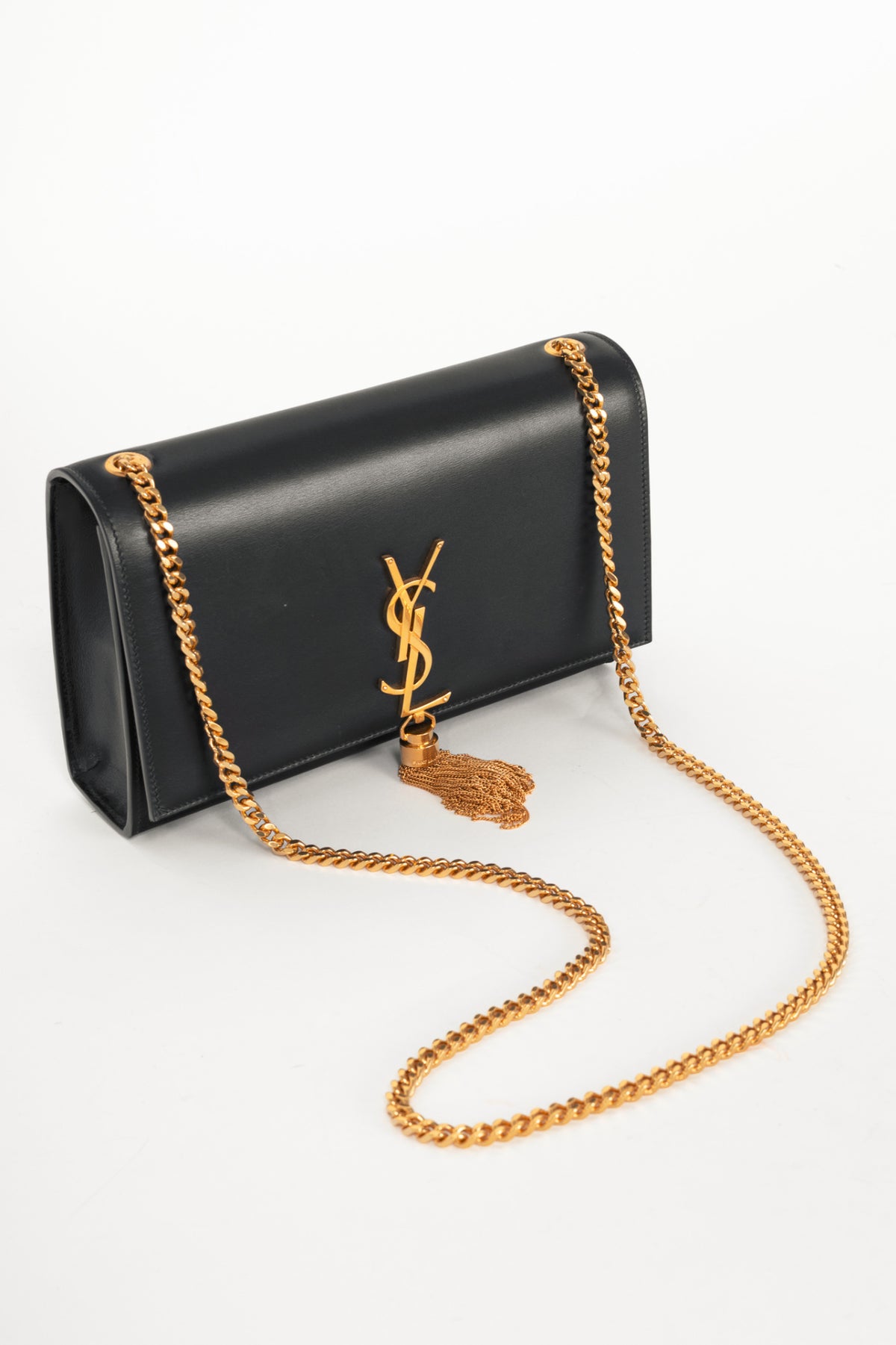 Saint Laurent Kate Medium Nero Leather YSL Monogramme Shoulder Bag