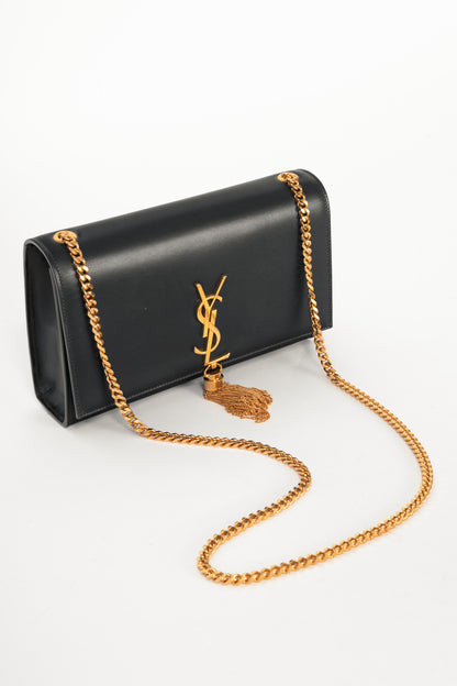 Saint Laurent Kate Medium Nero Leather YSL Monogramme Shoulder Bag
