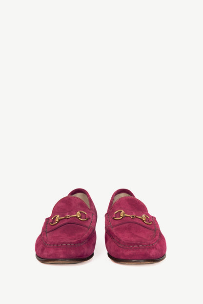 Gucci 1953 Fuchsia Suede Horsebit Loafers