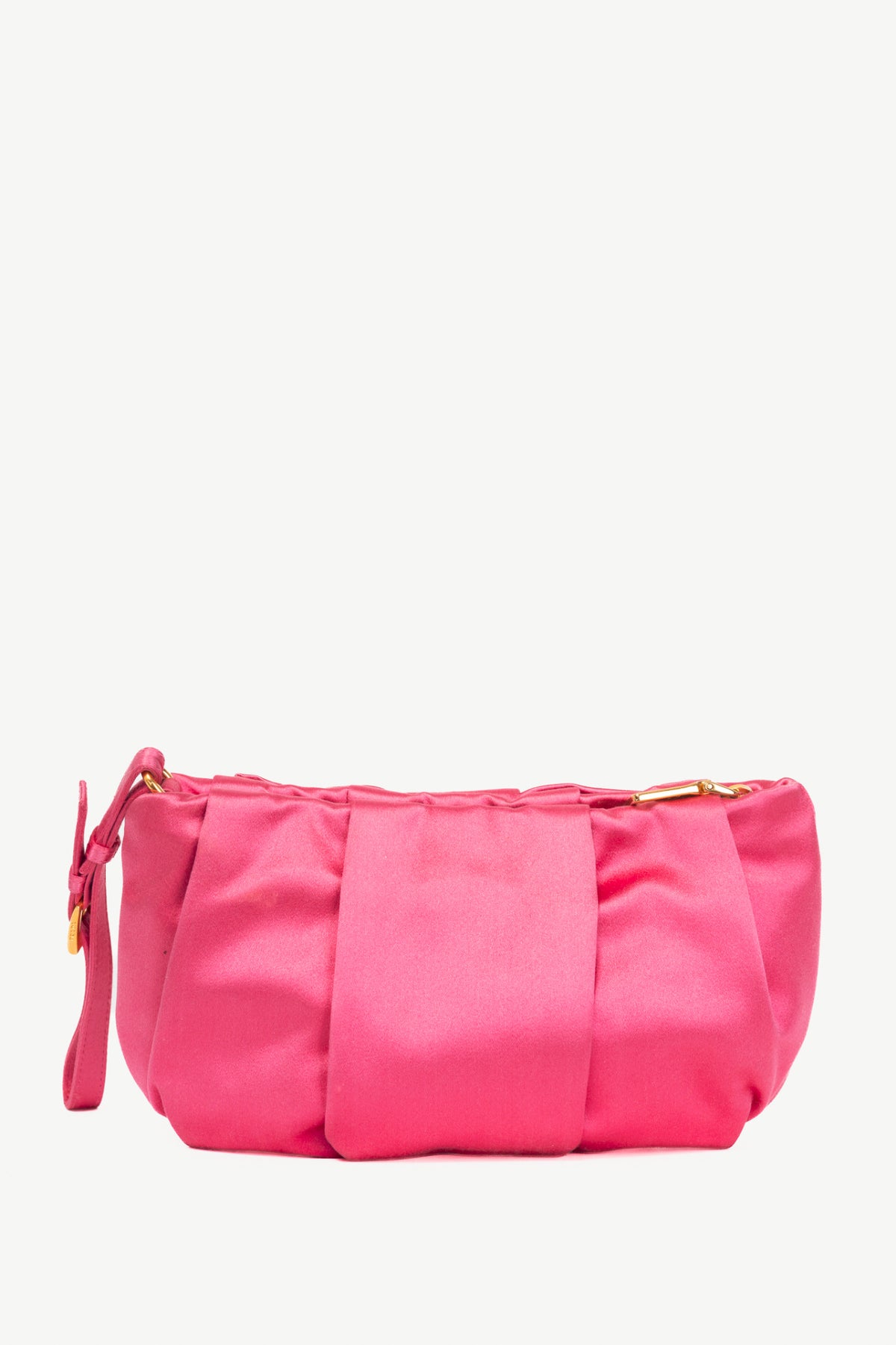 Prada Necessaire Fuxia Raso Bow Zip Wristlet