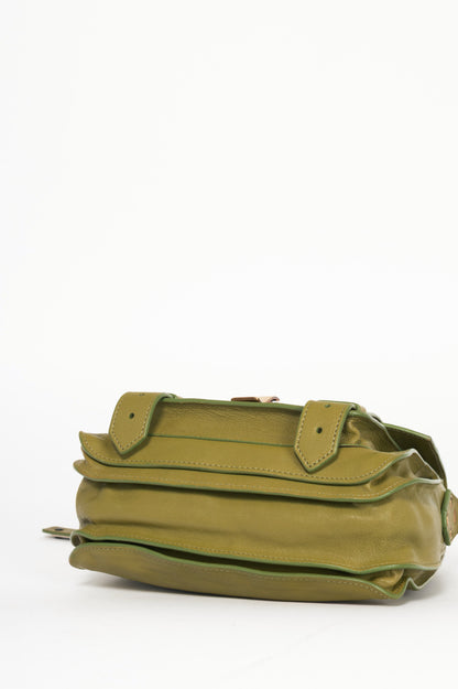 Proenza Schouler PS 1 Pouch Green Leather Crossbody