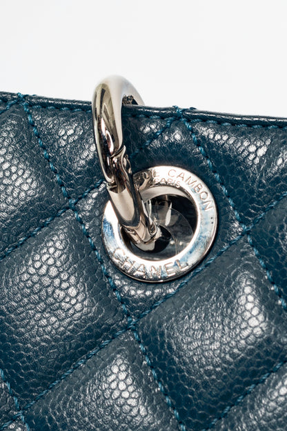 Chanel 11A Grand Shopping Bleu Fonce Caviar Quilted CC Tote
