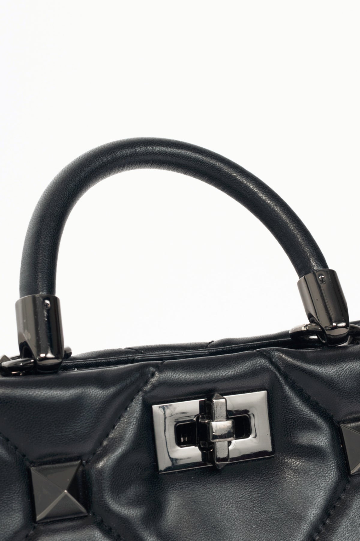 Valentino Garavani Roman Stud Nero Quilted Top-Handle Mini Bag