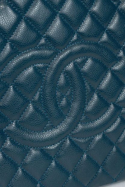 Chanel 11A Grand Shopping Bleu Fonce Caviar Quilted CC Tote