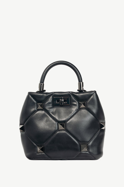 Valentino Garavani Roman Stud Nero Quilted Top-Handle Mini Bag