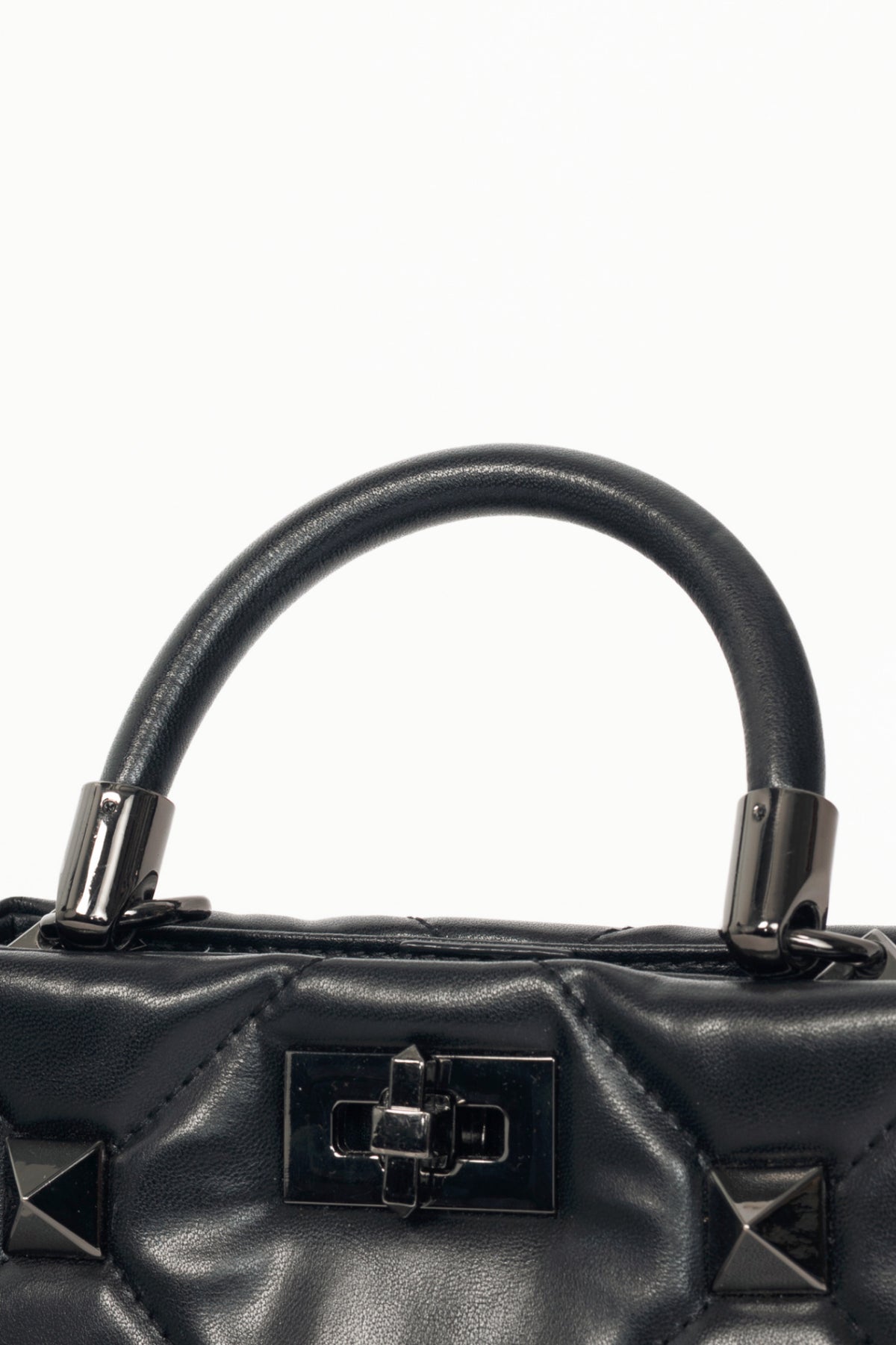 Valentino Garavani Roman Stud Nero Quilted Top-Handle Mini Bag