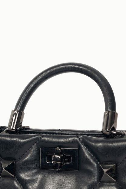 Valentino Garavani Roman Stud Nero Quilted Top-Handle Mini Bag