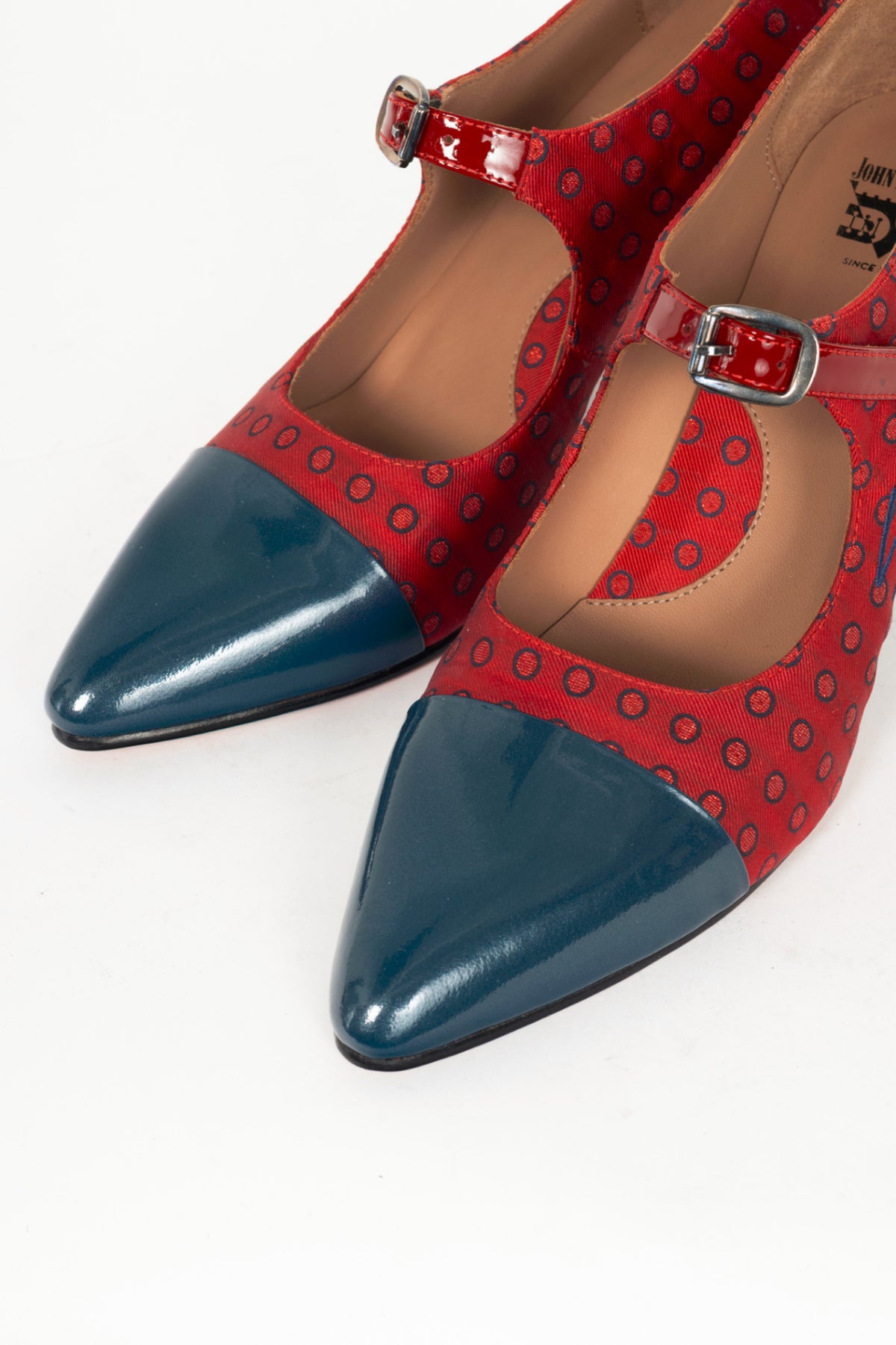 John Fluevog Poser Shiloh Red Dots Mary Jane Pumps