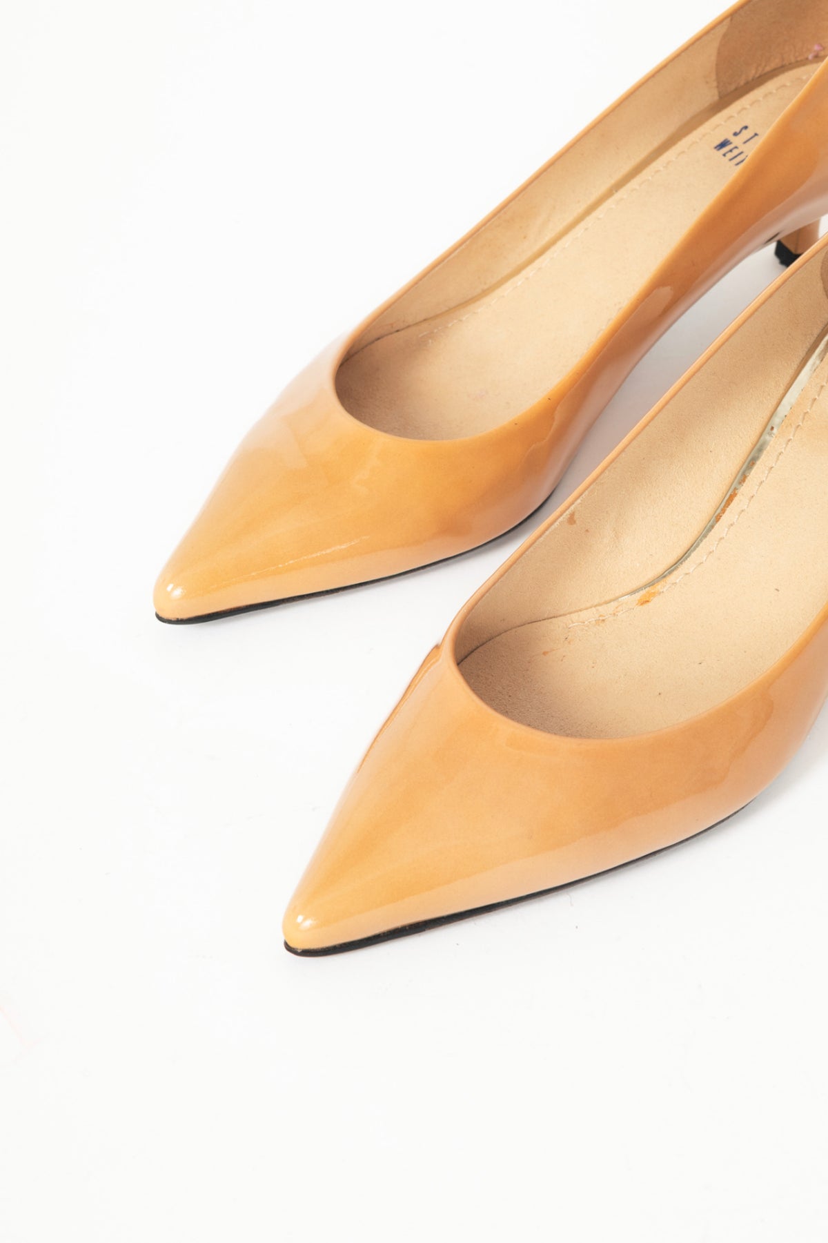 Stuart Weitzman Poco Adobe Aniline Patent Pointed-Toe Pumps