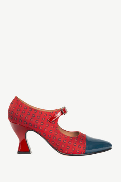 John Fluevog Poser Shiloh Red Dots Mary Jane Pumps