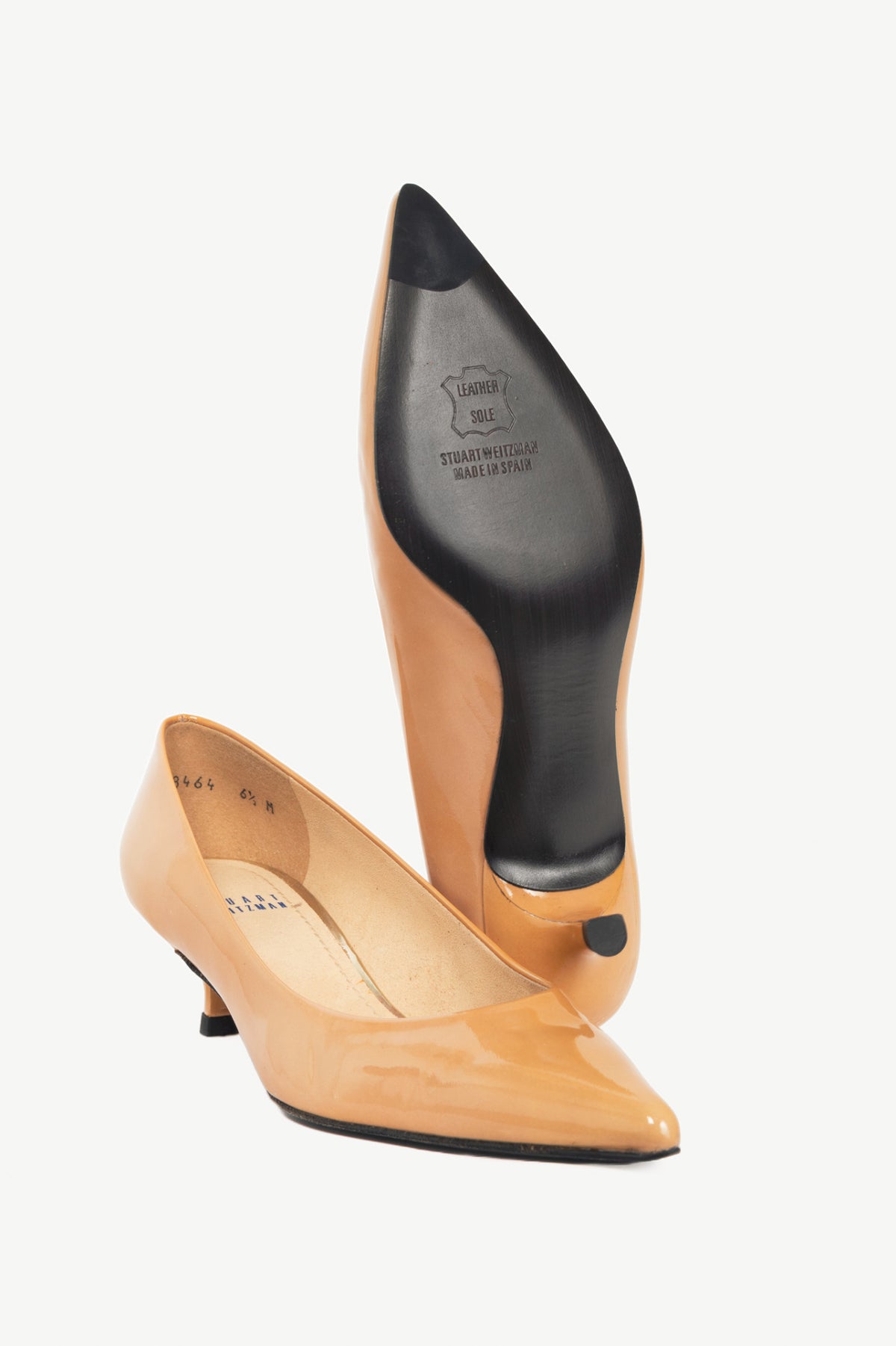 Stuart Weitzman Poco Adobe Aniline Patent Pointed-Toe Pumps