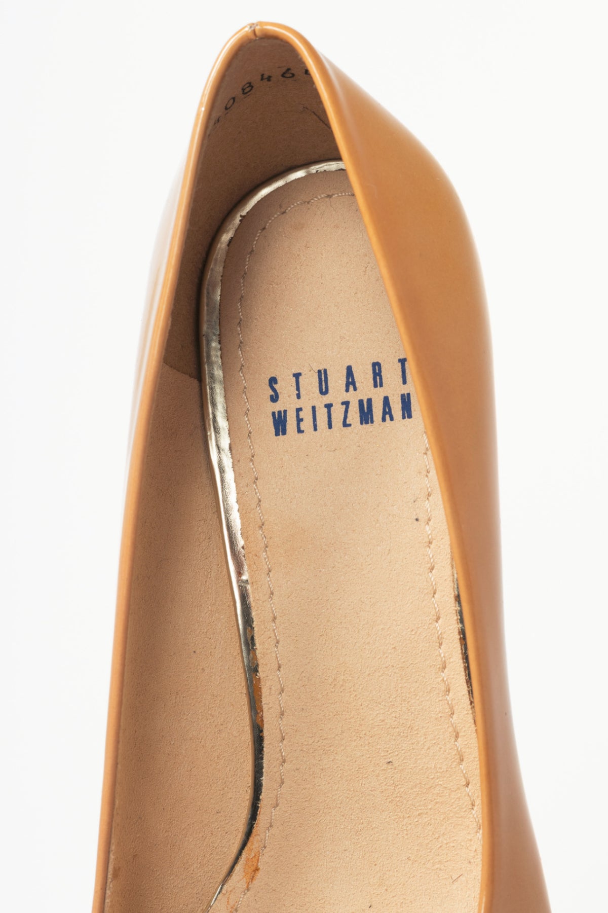Stuart Weitzman Poco Adobe Aniline Patent Pointed-Toe Pumps