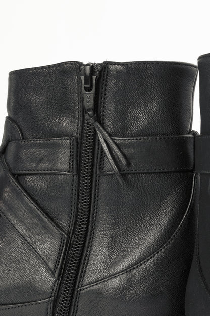 Stuart Weitzman Walkin Black Vecchio Nappa Buckled Ankle Boots