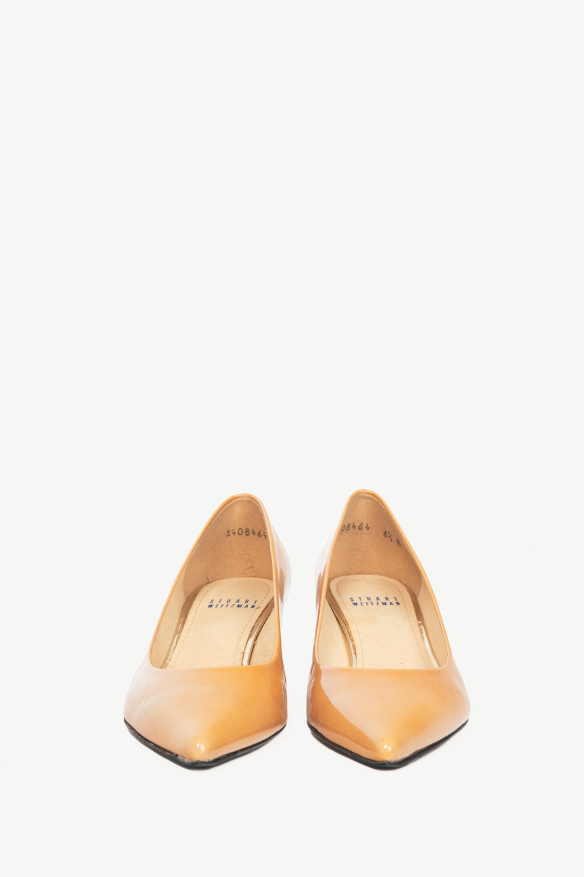 Stuart Weitzman Poco Adobe Aniline Patent Pointed-Toe Pumps