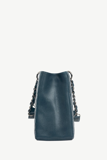 Chanel 11A Grand Shopping Bleu Fonce Caviar Quilted CC Tote