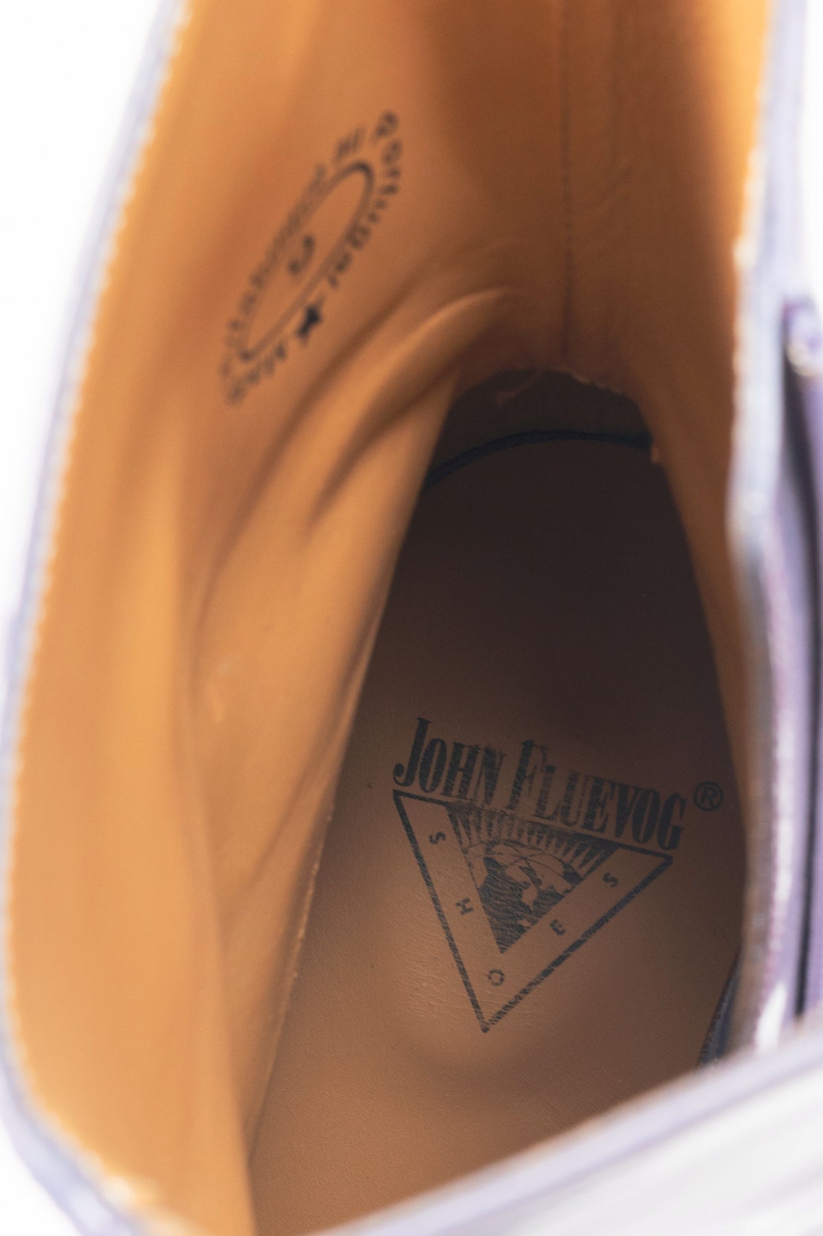 John Fluevog F-Trip Haring Purple Patent Leather Mid-Calf Boots