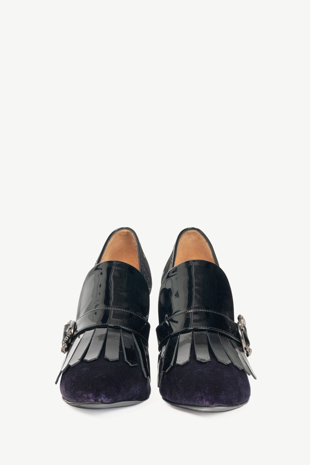 John Fluevog Celestial Communication Cassiopeia Purple Velvet Loafer Pumps