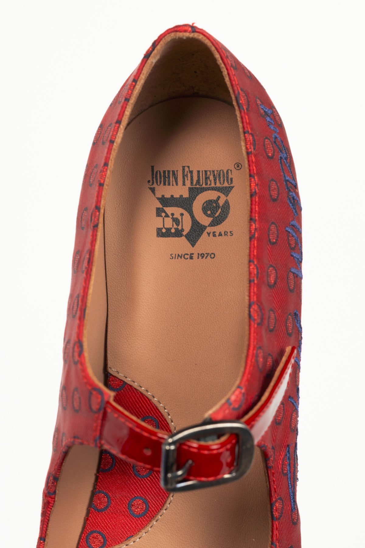 John Fluevog Poser Shiloh Red Dots Mary Jane Pumps