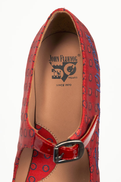 John Fluevog Poser Shiloh Red Dots Mary Jane Pumps