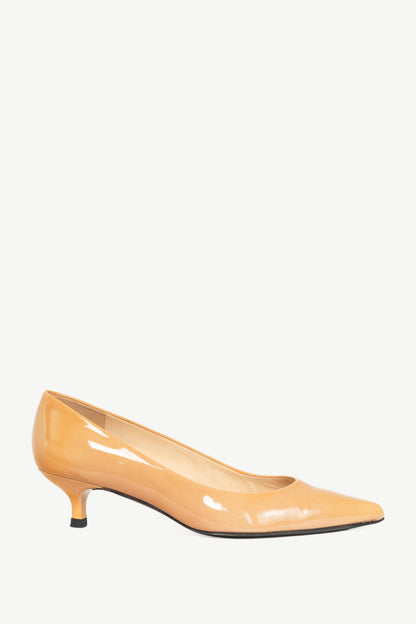 Stuart Weitzman Poco Adobe Aniline Patent Pointed-Toe Pumps