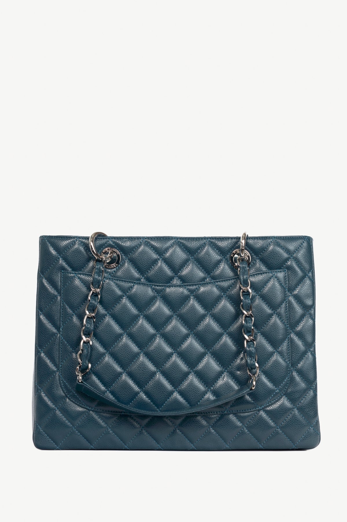 Chanel 11A Grand Shopping Bleu Fonce Caviar Quilted CC Tote