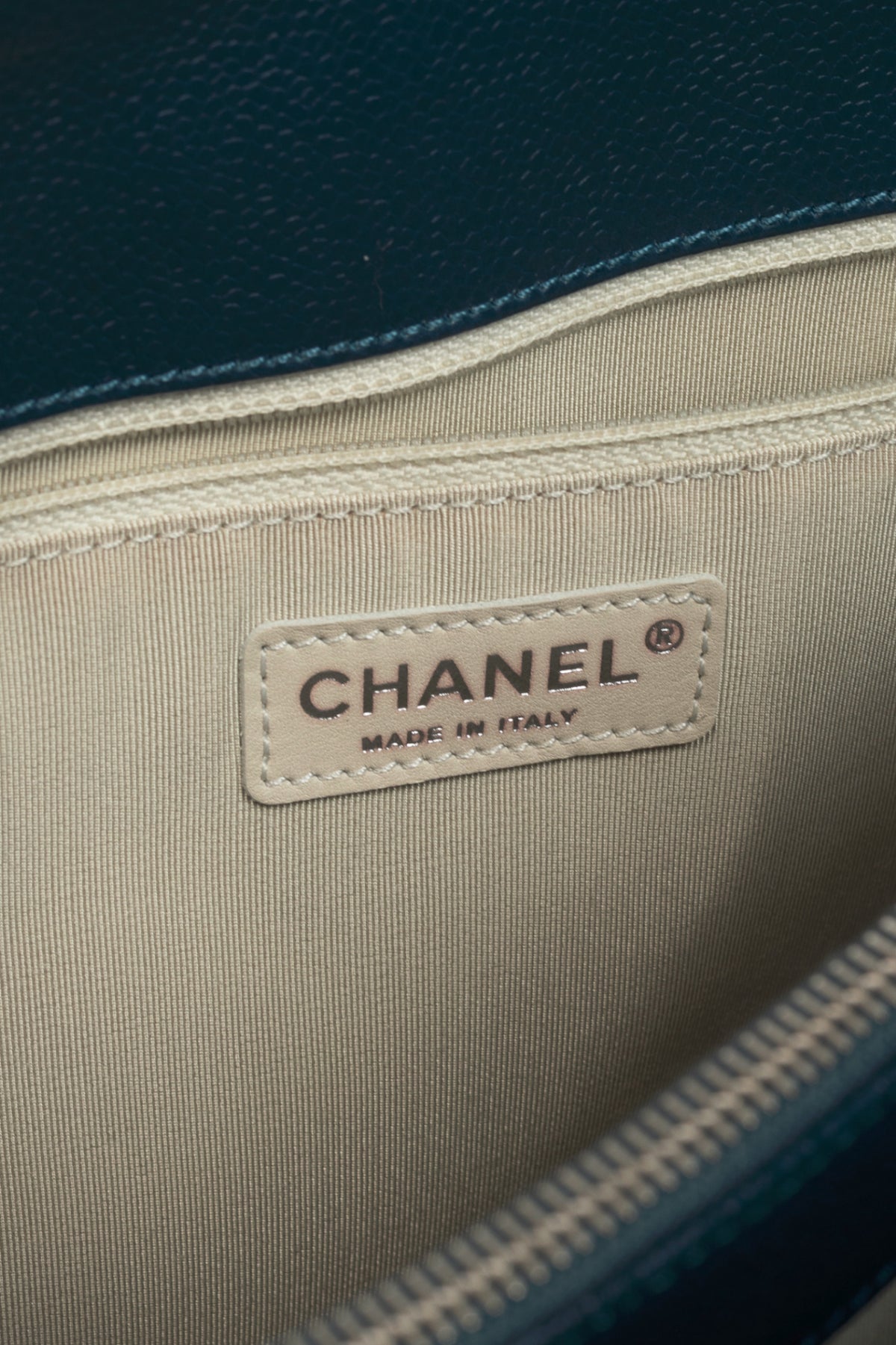 Chanel 11A Grand Shopping Bleu Fonce Caviar Quilted CC Tote